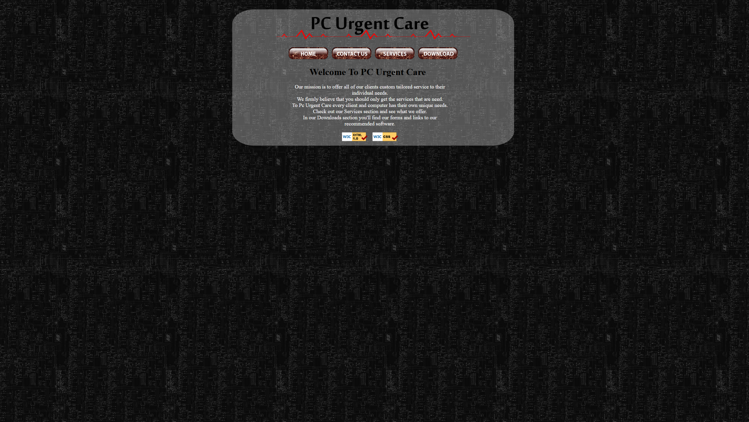 PM Urgent Care Website Screenshot